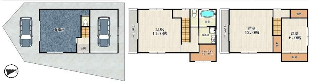 大成町　中古一戸建ての間取り|間取り図はいかがですか？ご希望を叶える間取りですか？リビングの広さは？水回りの位置は？カウンターキッチン？など色々な情報が集約されています。弊社ではリフォームなどのご相談も承っております。