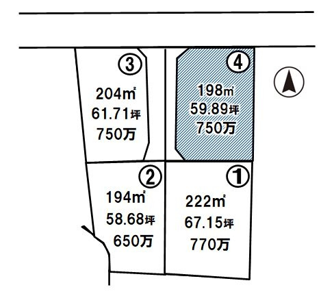 筑西市稲野辺　区画4の土地図