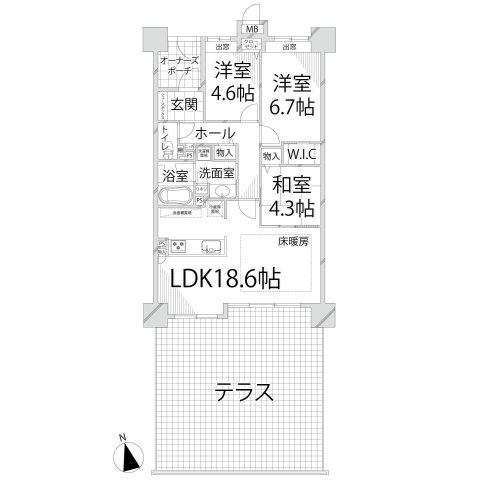 パレ・ロワイヤル田寺東ウエストコートの間取り