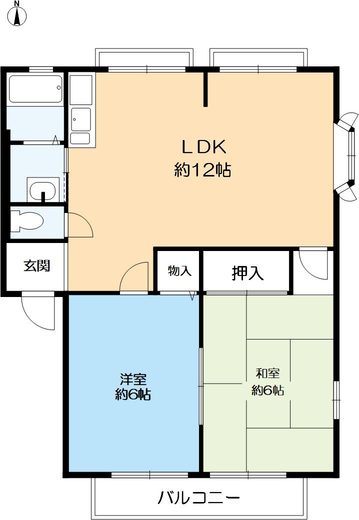 ユーハイツA棟の間取り