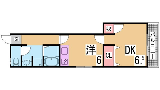 神戸市長田区長尾町２丁目のアパートの間取り