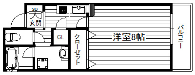 大阪市中央区松屋町の賃貸マンションの間取り