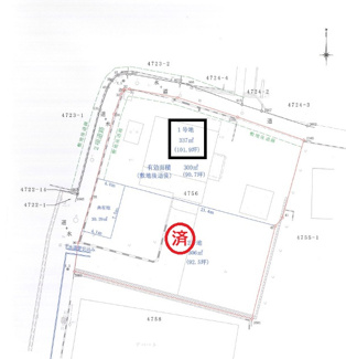【土地図】 | 宇部市西梶返2丁目土地（１号地）（101坪）セットバック有り | （１号地）
