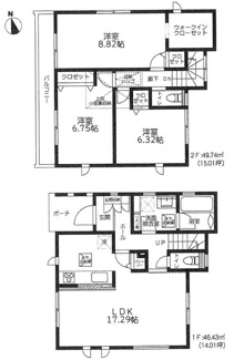 【間取り】 | 厚木市妻田東3丁目  1号棟 2期 | 都市ガス　網戸標準仕様・シャッター5箇所付・Ｗロックカードキー（FamiLock 電池式）　食洗機・浄水器　浴室乾燥機+窓・浴室TV　二部屋から行き来できるバルコニー