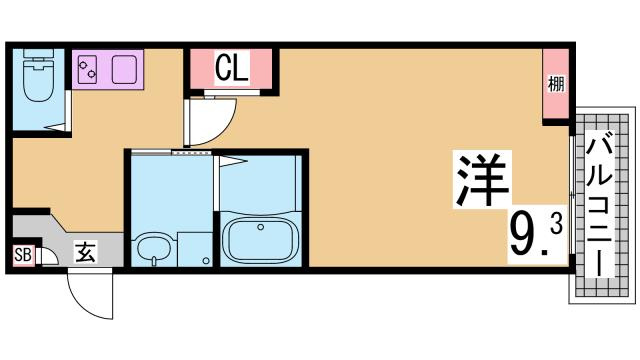神戸市須磨区妙法寺字道正川のアパートの間取り
