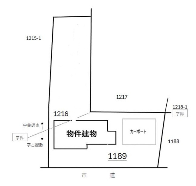 各務原市前渡西町和風建築の中古住宅！敷地広々169坪！お車スペース4台以上可能！折板ガレージ付き！の区画図|各務原市前渡西町和風建築の中古住宅！敷地広々169坪！お車スペース4台以上可能！