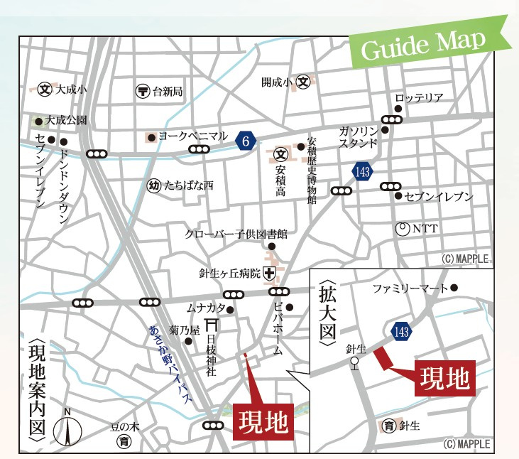 新築戸建　郡山市大槻針生前田第2　Livele Garden　全2棟の地図