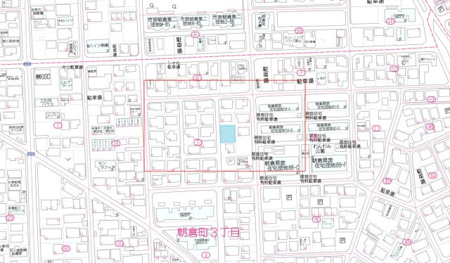 【土地】前橋市朝倉町3丁目　約67坪売地の地図