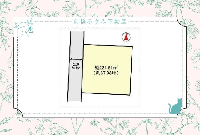 【土地】前橋市朝倉町3丁目　約67坪売地の地図