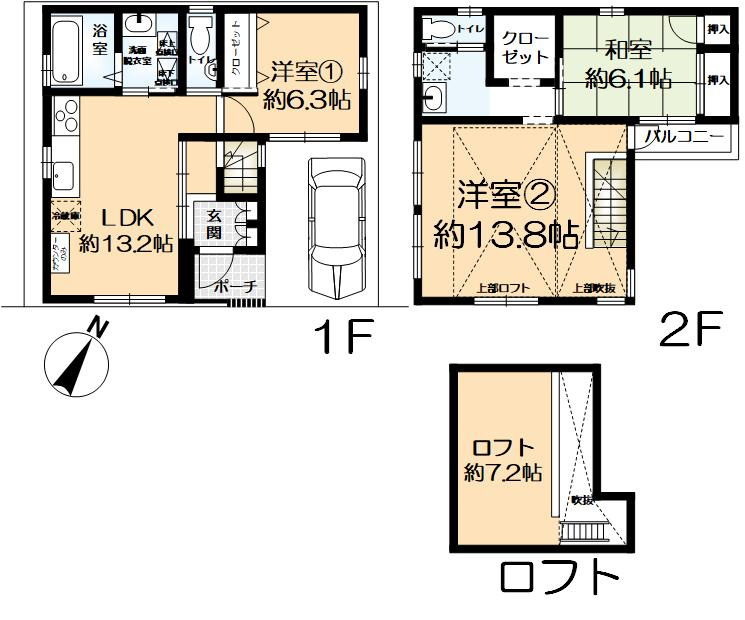 薬師通3丁目　戸建ての間取り