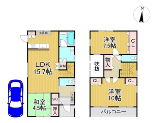 【間取り】 | 川西市東畦野3丁目　中古一戸建て