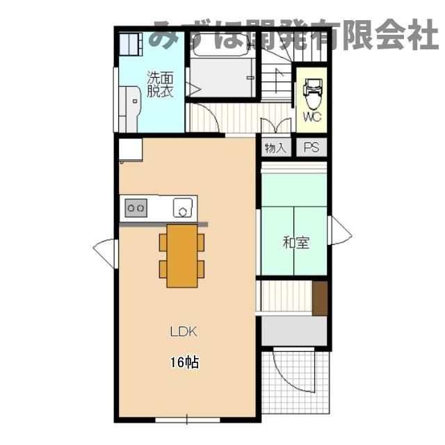 天童市長岡2441（旧住所）【A棟】の間取り|LDKに隣接した和室はお子様の遊び場やお昼寝、家事をするのにも便利！客間としても使えます◎