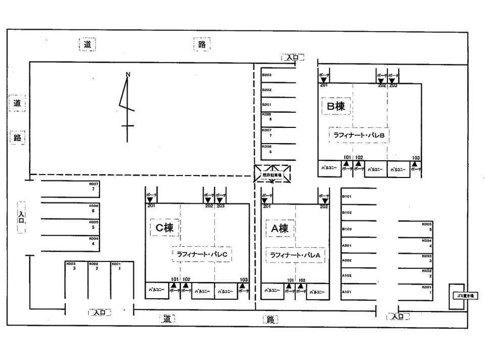 ラフィナート・パレ　Ｃの区画図|駐車場