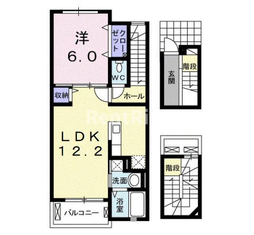 アンセスター松降　Ｂの間取り|間取図