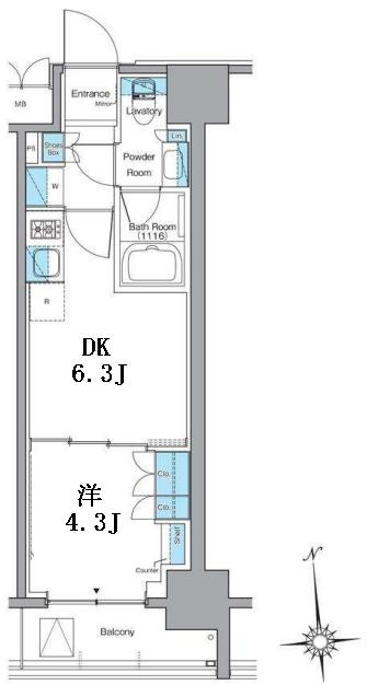 LEFOND PROGRES上野稲荷町の間取り
