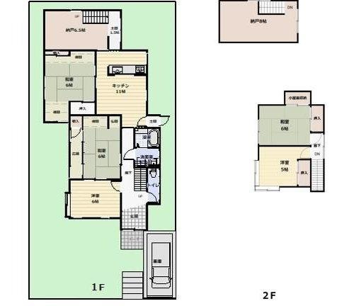 ■□旗ヶ崎売土地（上物有）□■の区画図|現在の間取り・配置