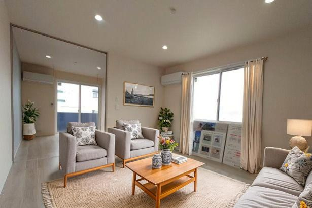 コニフェールⅡの居間・リビング|CGで家具等を配置したものです。実際に家具等は含まれません。