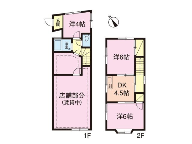 くぬぎ山５丁目 中古テラス(店舗・住居) (オーナーチェンジ物件)の間取り|現況優先　未登記部分有