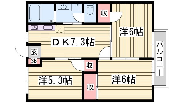 サンライズ青山の間取り