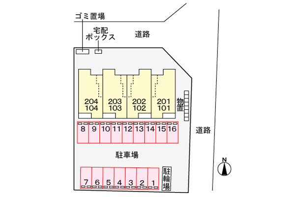 ヒカルサ境港渡町イーストの区画図