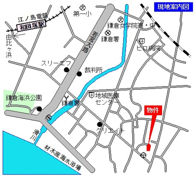 ａｑｕａＢｒｉｓｅ　鎌倉の地図