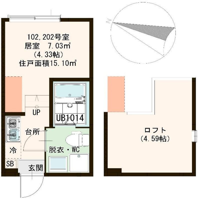 葛飾区高砂２丁目のアパートの間取り