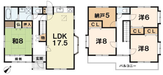 【間取り】 | 近江八幡市鷹飼町北１丁目　中古戸建