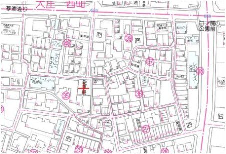 大庄西町一丁目シャッター付ガレージ【管理番号：71】の地図