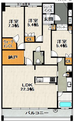 ジオグランデ宝塚山手台エレガンスコートの間取り
