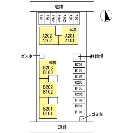 ラルカンシェルB棟の区画図