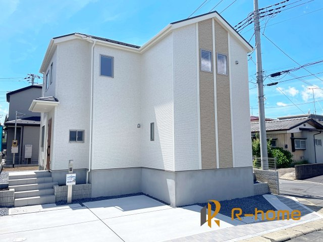 水戸市東赤塚　新築戸建て　1号棟の外観|ご予約を頂ければ、『平日』はもちろん『早朝』や『夜間』もご見学可能です♪お気軽にお申し付けください♪