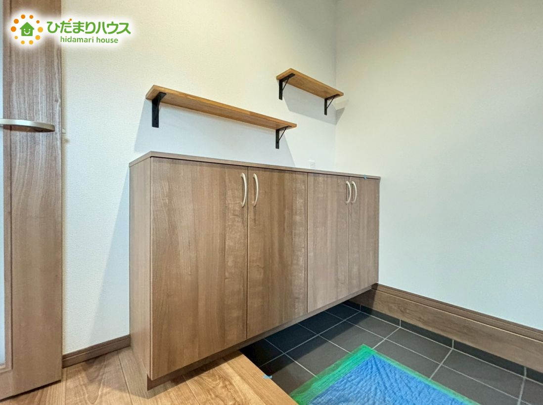熊谷市久保島　第2期　新築戸建　ワイウッドコート　　01の収納|丁度良い靴箱のサイズ♪
玄関周りもスッキリ片付きます！
