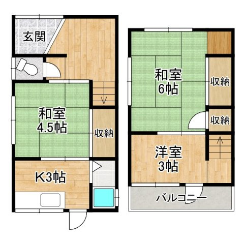 明石市太寺天王町の一戸建ての間取り