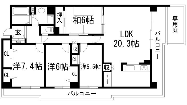 【間取り】 | 池田五月丘パークハウス