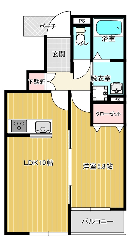 クレアージュ小中野Bの間取り