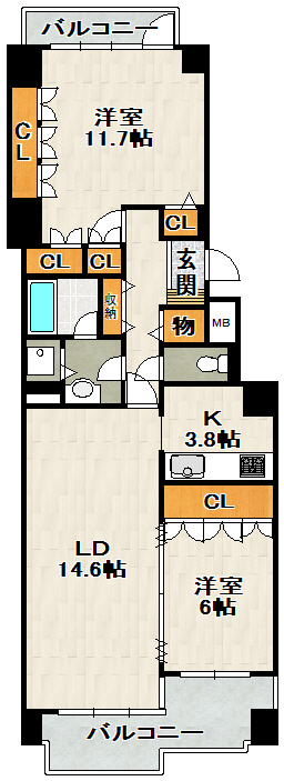 ダイアパレス宝塚クオリテージⅠの間取り