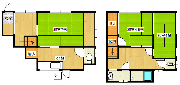 神戸市長田区丸山町１丁目のアパートの間取り