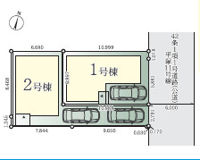 平塚市平塚1期　新築戸建　全2棟1号棟の区画図