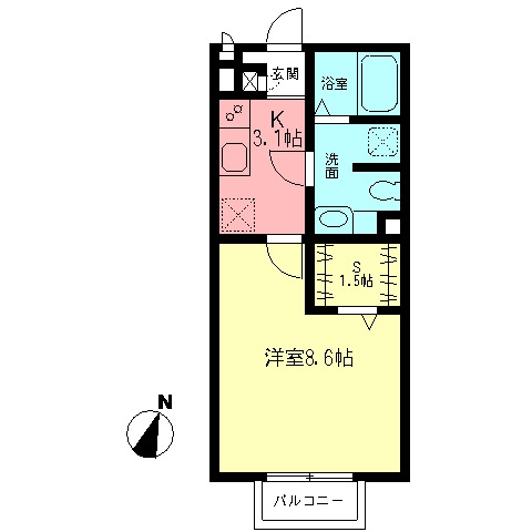 アミカ湘南Aの間取り
