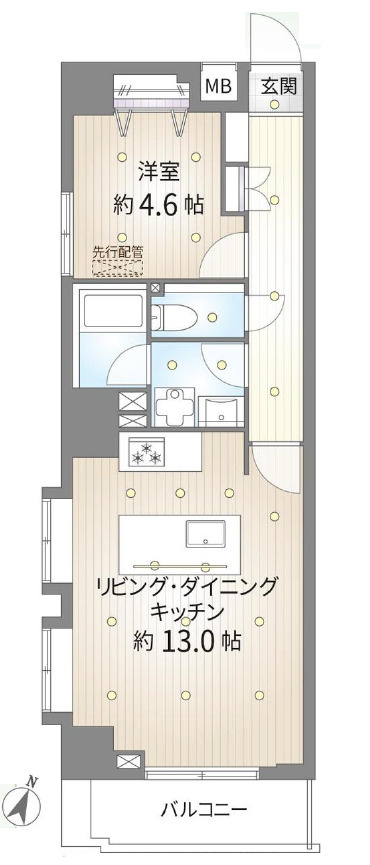 日本橋アムフラット　4階　角　部屋　リ　フォーム済