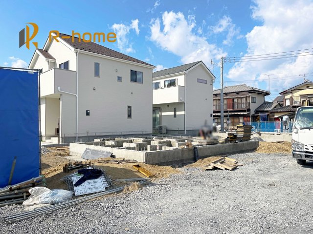 水戸市酒門町4期　新築戸建て　F号棟の外観|2025年4月完成予定！近隣の同仕様完成物件をご見学いただけます♪