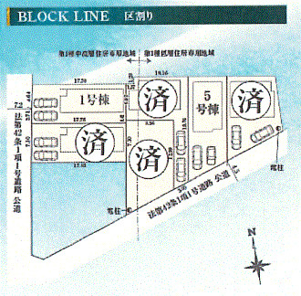 瑞穂町駒形富士山　新築戸建全6棟の区画図