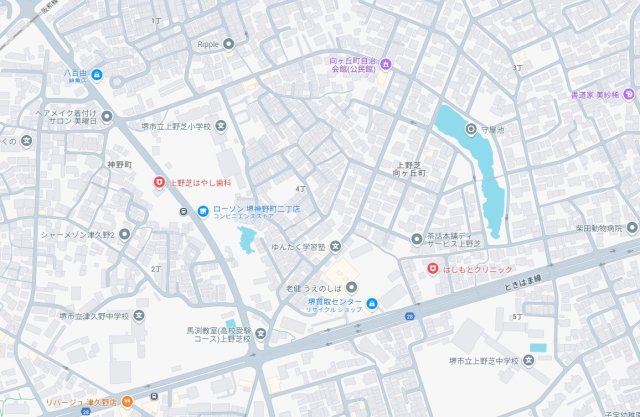 堺市西区上野芝向ヶ丘町　新築一戸建ての地図