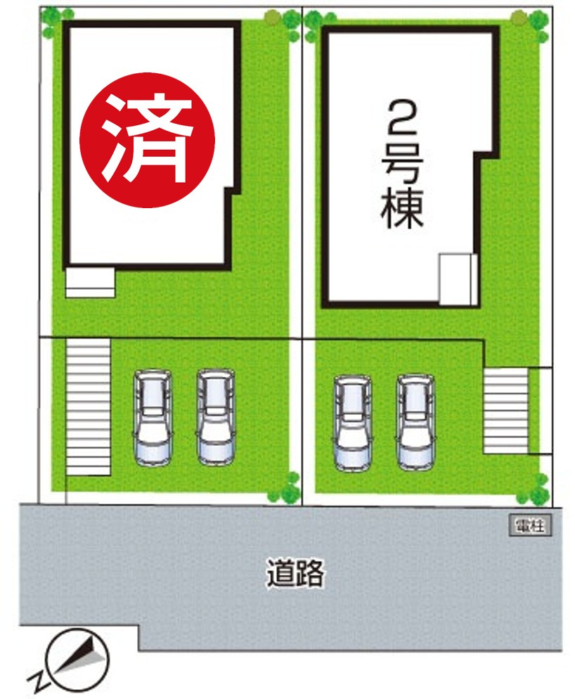 堺市西区上野芝向ヶ丘町　新築一戸建ての区画図|全2区画