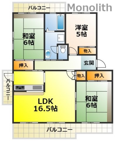 泉北城山台2丁24号棟の間取り