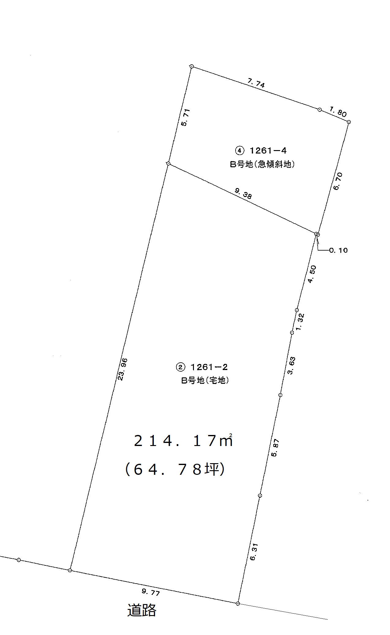 黒井宅地B号地の土地図