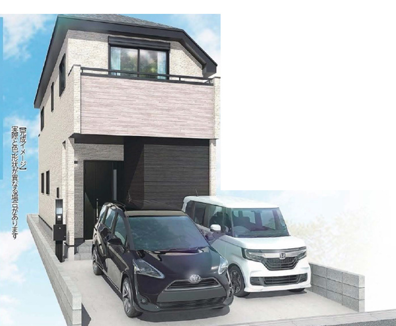 新築戸建 江戸川区北小岩６丁目　27.07坪　所有権　カースペース2台の外観