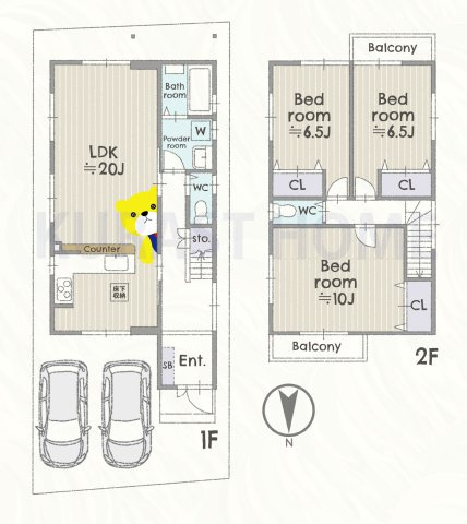 京都市伏見区久我石原町　未入居物件の間取り