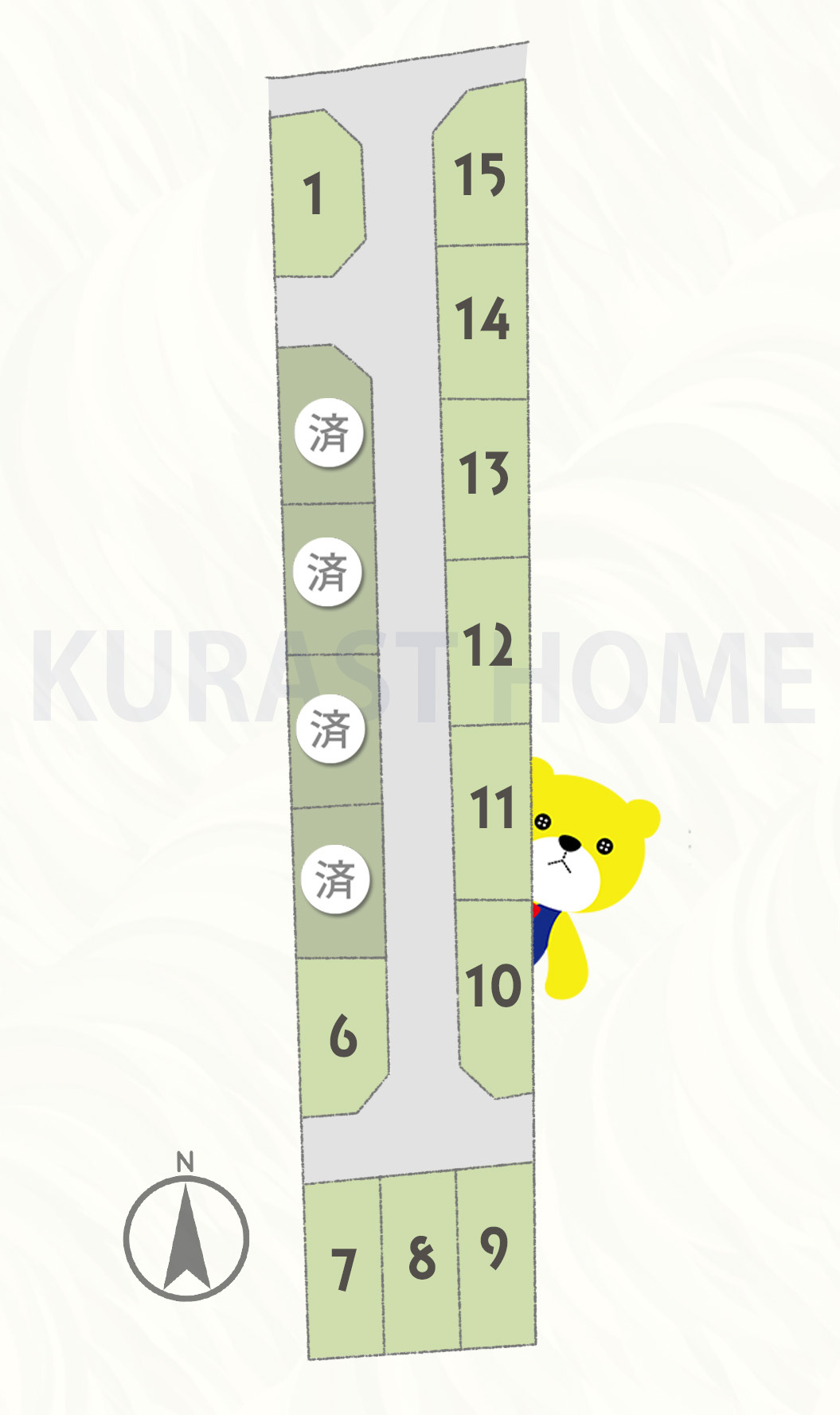 京都市伏見区久我石原町　未入居物件の区画図