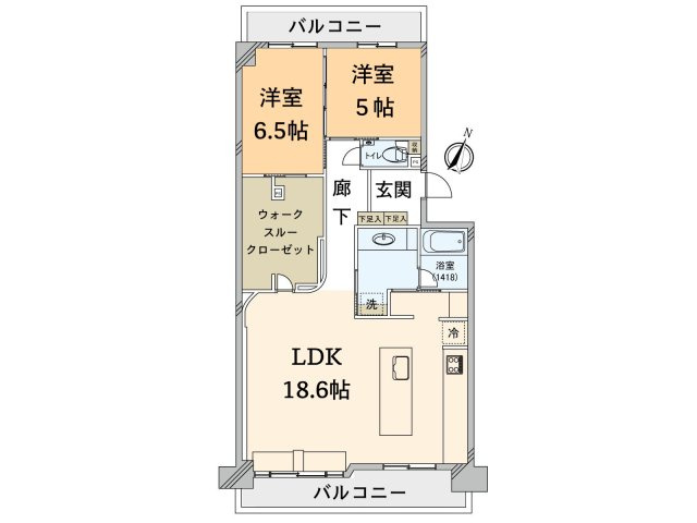 南薬院パークマンションの間取り